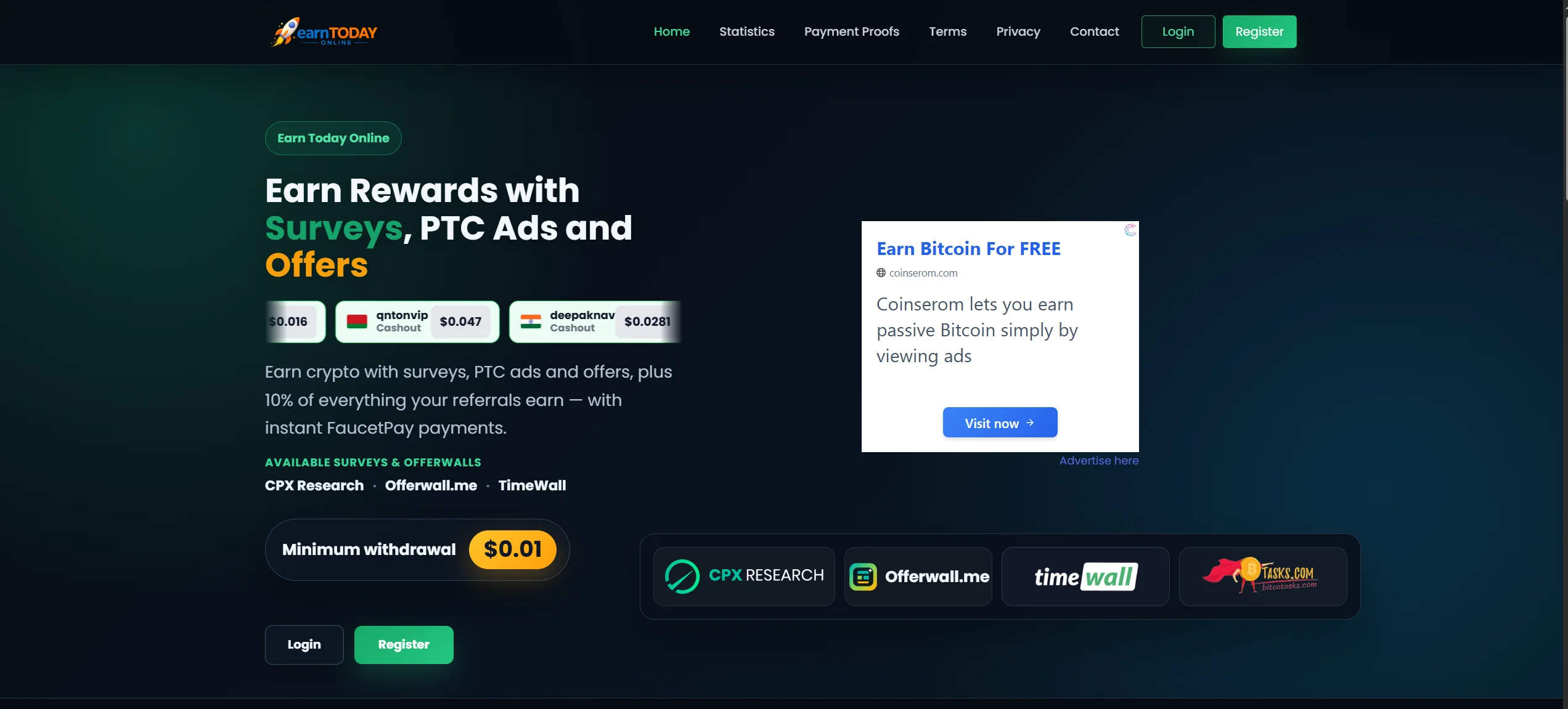 Earn free crypto
