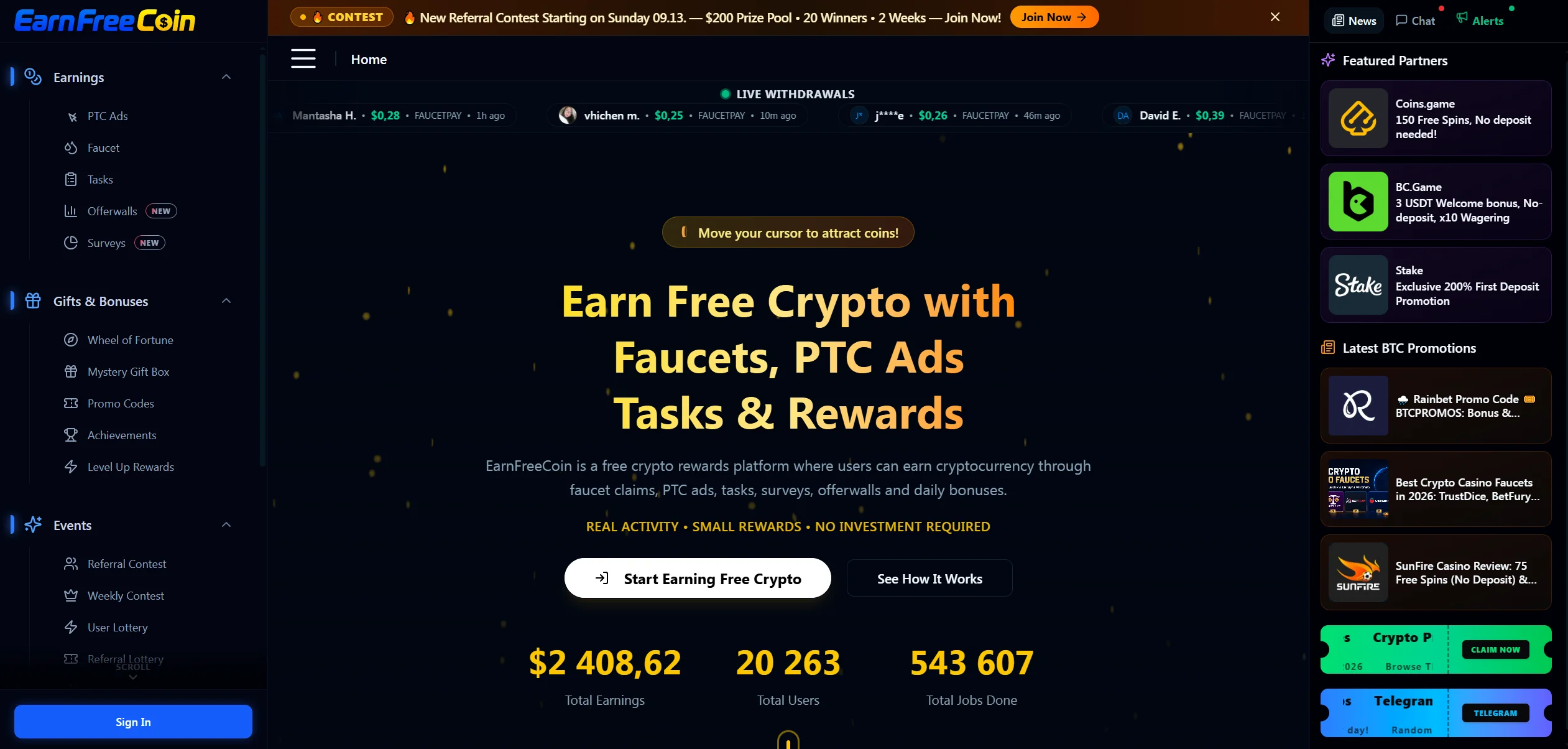 Earn Free Crypto