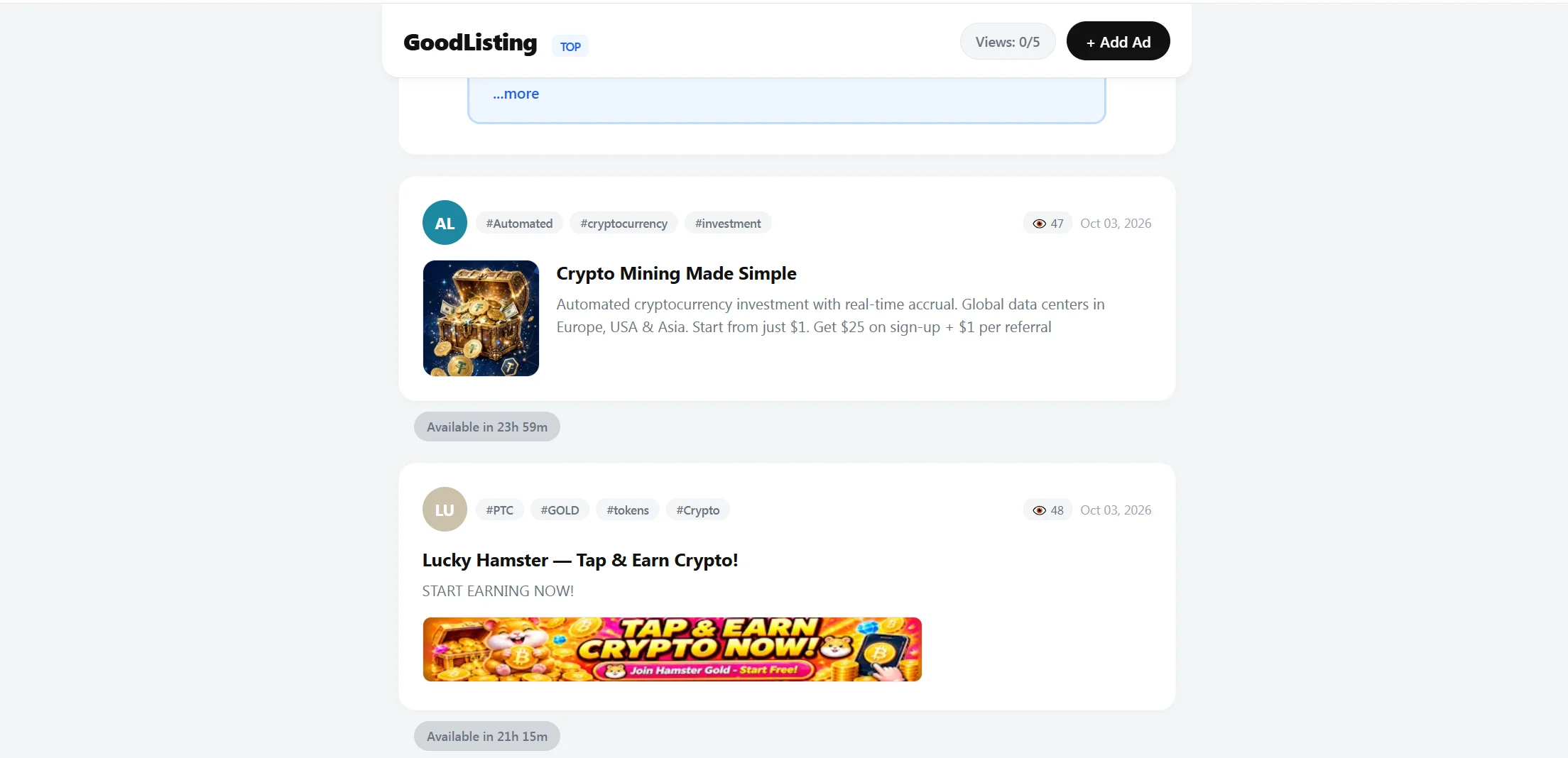 Add your banner or ad for free